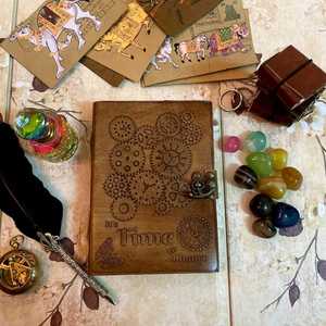 Diarios de cuero hocus pocus Eye hechos a medida con papeles de borde de deckle de aspecto antiguo ideales para reventa en ágata de tamaño 6x8 - Product Image 3