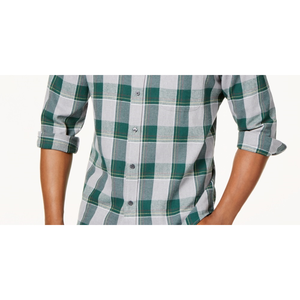 Camicia Classica a Quadri in Flanella per Uomo, Verde, Taglia Small - 100% Cotone Traspirante con Colletto Rialzato, Camicia Casual, Fornitura ODM - Product Image 3