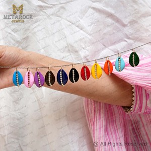 จี้เปลือกหอยสีเหลืองทอง14K ประดับเพชรเปลือกหอยเครื่องประดับสำหรับทุกเพศของขวัญแฮนด์เมดดีไซน์ใหม่จี้เปลือกวัว - Product Image 6