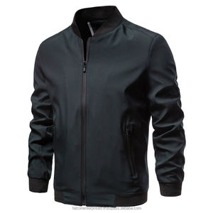 Chaqueta de bombardero delgada de otoño para hombre, nueva chaqueta con cremallera y cuello levantado para hombre, chaqueta de Color sólido Simple de moda informal de negocios para hombre - Product Image 2