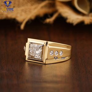 2.09 TDW แหวนเพชรสีเหลืองทองทรงกลมสำหรับเจ้าหญิงตัดโดย labstone Diamond Diamond Dainty Ring EF-VS สี - Product Image 2