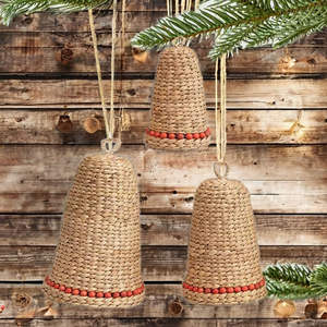 กระดิ่งคริสต์มาสจากผักตบชวาธรรมชาติ ดีไซน์ทนทาน เป็นมิตรกับสิ่งแวดล้อม ผลิตในเวียดนาม สำหรับเทศกาลเฉลิมฉลอง ปี 2025 ขายส่ง - Product Image 3