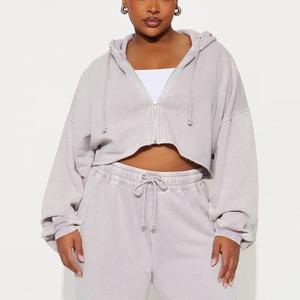 Conjunto Deportivo de Felpa Casual para Mujer, Talla Grande, 100% Algodón, con Capucha, Manga Larga y Pantalones Deportivos, Hecho en Bangladés - Product Image 2