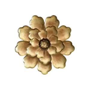 Wall Art Round Unique Shape <b>Decoration</b> Designer Luxury Fancy Stylish Modern Gold Metal Flower Designing Antique Wall Art - Product Image 2