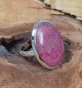 Luxueux Rhodonite Gemstone Bague Faite À La Main Mariage Indien Filles Bague Bague De Pierres Précieuses 925 Bijoux En Argent Sterling 925 Timbre Bijoux - Product Image 2
