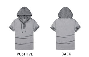 Pull à capuche en coton décontracté et actif pour hommes pour l'été Sweat à capuche à manches courtes Motif imprimé Vente en gros Printemps - Product Image 4