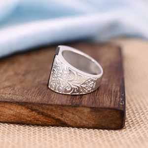 แหวนตราประทับสไตล์ออตโตมันแบบตุรกี ชุบโรเดียม ประดับพลอยออนิกซ์สีดำ ขนาด 11x16 มม. ตัวเรือนเงินแท้ ขายดีที่สุด สำหรับผู้ชาย สามารถสั่งทำได้ - Product Image 4