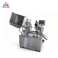 Machine de remplissage et de scellage à chauffage interne à tête unique LOB IHF-05-1, niveau de sécurité élevé, adaptée aux cosmétiques, au fromage, etc.