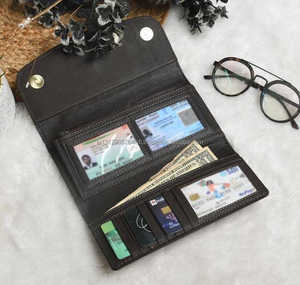 กระเป๋าคลัทช์หนัง PU สำหรับผู้หญิงวินเทจกระเป๋าสตางค์หนังขนสัตว์ที่ออกแบบมาใหม่ - Product Image 2