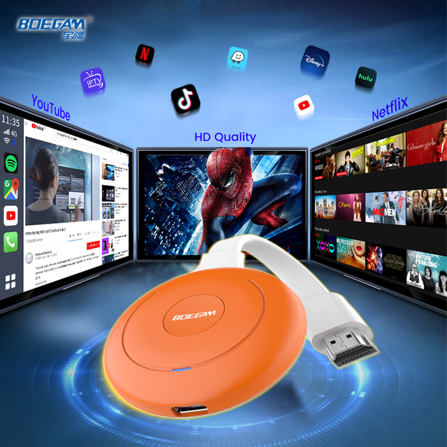 1080P WiFi Screen Mirroring Dongle Wireless Display Receiver for Projector & Monitor