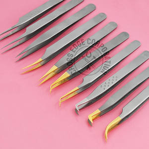 Pince à épiler classique incurvée de qualité supérieure pince à épiler d'extension de cils en fibre de forme de lune pince à épiler à isolation droite en acier inoxydable - Product Image 4