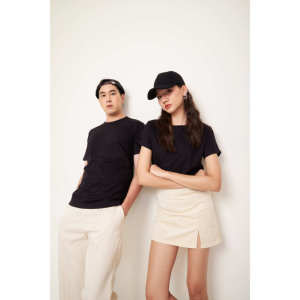 เสื้อยืดคอกลมสีดำ ผ้าถัก TC65/35 ดีไซน์เรียบ - Product Image 3