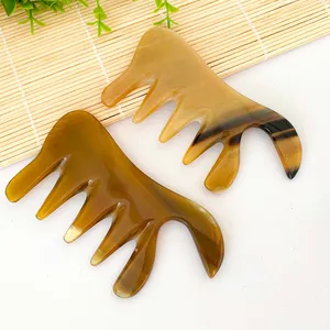Handmade Large Classic Salon Hair <b>Comb</b> Full Carved Natural Buffalo Horn Thick Teeth <b>Heat</b> Resistant Custom-made Pocket <b>Comb</b> - Product Image 6