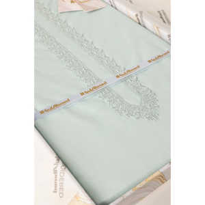 Blue Embroidered Cotton Unstitched Fabric for <b>Men's</b> <b>Shirt</b> Sets Gift Box Included - Product Image 5