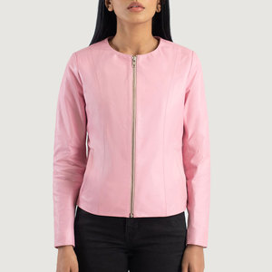 แจ็กเก็ตหนังมินิมอลสำหรับผู้หญิงแจ็คเก็ตหนังแท้แบบสั้นสไตล์ร่วมสมัยสำหรับใส่ในชีวิตประจำวัน - Product Image 4