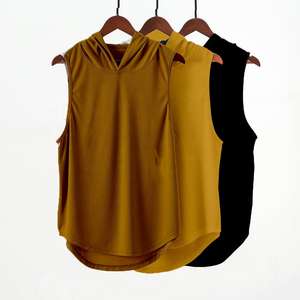 Camiseta atlética sin mangas con capucha para hombre, camiseta ligera para entrenamiento, gimnasio, Fitness, correr, entrenamiento deportivo, Top muscular - Product Image 5