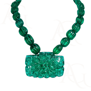 Collier d'émeraudes cultivées en laboratoire Perles à facettes lisses polies vertes Nano Cut Gemstone Strand for Jewelry Making Customisable - Product Image 2