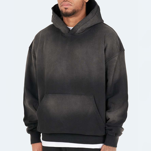 Sudadera con capucha en blanco Vintage de lavado ácido de gran tamaño para hombre personalizada de alta calidad - Product Image 3