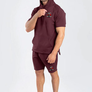 Casual Plus Size Winter Hoodie with Smart Fit Elastic Shorts <b>Set</b> for Gym Sports & Everyday Wear Men's - Product Image 2