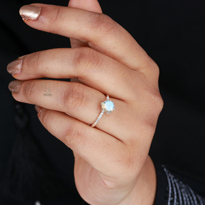 925 Sterling <b>Silver</b> Classic Style Ring Natural Labradorite Gemstone in Rond Shape Wholesale Fine <b>Jewellery</b> Ring Best Price - Product Image 5