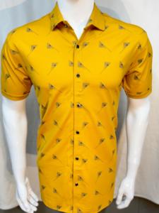 Elegante Slim Fit Hombres Batik Impreso Casual Camisa de manga corta para el verano Desgaste - Product Image 4