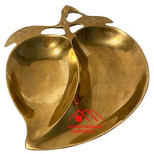 Plato de mesa decorativo con acabado dorado superventas plato de hoja decorativa de manzana antiguo - Product Image 1