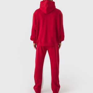 Fabricantes de ropa personalizada liso sólido de peso pesado de algodón en blanco con capucha y pantalones de chándal para correr conjunto de chándal hombres - Product Image 3