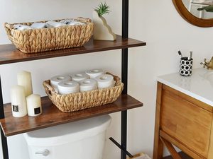 Best Selling Large Storage <b>Baskets</b> with Wooden Handles Hyacinth <b>Bathroom</b> <b>Baskets</b> Big <b>Baskets</b> for Organizing - Product Image 2