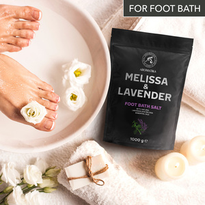 Aromatika Melissa y Lavanda, Sal Marina Natural en Cristales para Baños de Pies, 1000g, Relajante Baño de Pies, Bolsa Doypack con Cierre Hermético - Product Image 5