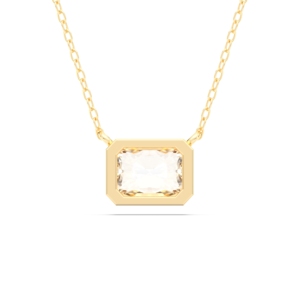 1.00 Carat Radiant Cut F-G/VS Lab-Grown Diamond Solitaire Pendant Bezel Shape in Platinum for Her - Product Image 6