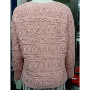 Pull en maille jacquard 100% acrylique à col rond, longueur régulière, manches longues, style formel, motif à carreaux pour femmes - Product Image 2