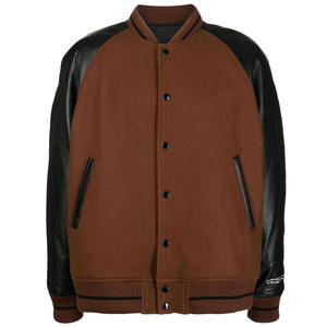 Personnalisé de haute qualité personnalisé tache Varsity vestes fermeture à glissière unisexe formelle toile imperméable coupe-vent laine doublure veste - Product Image 1