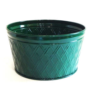 Pot de fleurs intérieur/extérieur moderne gracieux avec finition revêtue de poudre au design diamant pour la maison, le salon et le jardin - Product Image 3