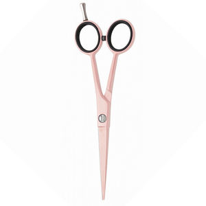 Ciseaux de coupe de cheveux de barbier de couleur rose clair lames en acier inoxydable ciseaux de coiffure de beauté avec anneau en caoutchouc noir - Product Image 6