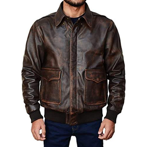 Veste universitaire en cuir véritable pour homme de haute qualité, style vintage, tissée, à col montant, à capuche, durable, anti-rides, respirante - Product Image 1