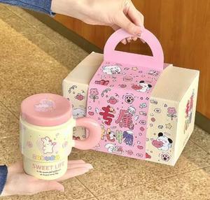 Lelyi Charming Girl's Cherry Blossom Mug Cuchara <span class=keywords><strong>de</strong></span> tapa <span class=keywords><strong>de</strong></span> cerámica bonita <span class=keywords><strong>para</strong></span> fiesta <span class=keywords><strong>de</strong></span> oficina Desayuno Cute Ins Style Coffee Cup - Product Image 4