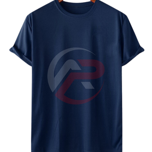 T-shirt uni de haute qualité pour hommes 100% coton T-shirt respirant T-shirt imprimé avec logo personnalisé Chemise de coupe régulière - Product Image 1