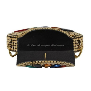 Nuevo bolso indio Mosaic Cosmetic e Holder Bolso DE BODA Bolso de fiesta Elegante señoras Caja de embrague Redondo DE LA India por RF Crafts - Product Image 4