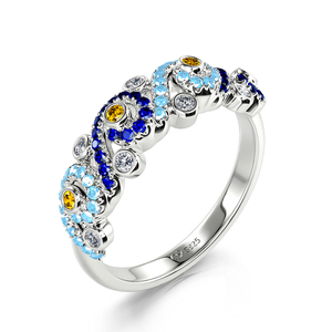 Bague de mode Jeulia Pure Night en argent sterling, coupe ronde, inspirée de la nuit étoilée - Product Image 2