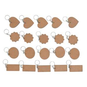 Porte-clés rond en bois écologique avec logo personnalisé Option Plain MDF Craft pour la peinture - Product Image 6