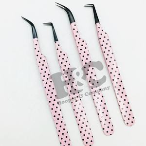 Nouvelles pinces à cils professionnelles en acier inoxydable, logo couleur personnalisé, pinces à extensions de cils de haute qualité, faible MOQ, haute qualité pour cils en vison - Product Image 6