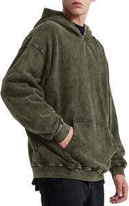 Vintage Wash Hoodie Hommes 100% c otton Heavyweight Cracked and Worn Effect pull Hoodie Color Stones Boxy Hoodie pour Hommes - Product Image 5