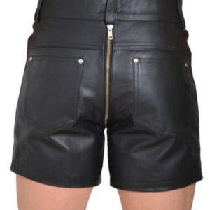 Leather Studded Strappy Pouch Black Faux Leather One Size Fetish Underwear - Product Image 3