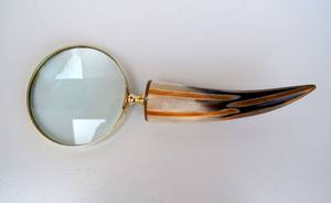 แว่นขยายทองเหลืองโบราณพร้อมด้ามจับแตรของตกแต่งบ้านของตกแต่งบ้านของขวัญงานหัตถกรรมโลหะสำหรับเด็ก - Product Image 3