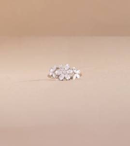 Bague d'éternité de fiançailles et de mariage en argent sterling 925 plaqué or 14 carats avec perle de 0,97 carat taille poire marquise, conçue sur mesure - Product Image 1