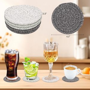 Handcrafted Eco-friendly Cloth Fabric <b>Coasters</b> <b>Set</b> Classic Style for Perfect Surface Protection with Rustic Charm - Product Image 2