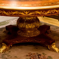 Table à manger de luxe Rebbeca, grande, faite à la main, style mid-century, en bois de mahogany massif, finition brun foncé, meubles pour la maison, 6 places, intérieur