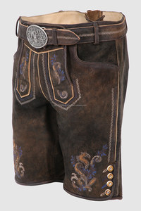 HERREN BAVARIAN BROWN OKTOBERFEST LEDERHOSEN Pantalones Trachten Pantalones Tela de cuero personalizada Cuero de vaca Gamuza 2025 - Product Image 6