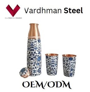 Article le plus vendu en 2025, bouteille en cuivre gravée antique de 330 g, 1 L, la maîtrise artisanale exquise rencontre un design intemporel, thermos en cuivre - Product Image 4