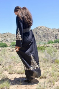 Vestido Casual de Algodón con Bordado Floral Hecho a Mano, Estilo Vintage de los Años 70, Corte en A, Cintura Natural, Bordado Folclórico de Rajastán y Europa del Este - Product Image 5